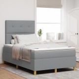 VidaXL Pat Box Spring cu Saltea și Lumină LED Gri deschis 120x200 cm Textile