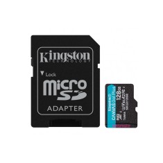 Kingston - Memory Card Canvas Go Plus (SDCG3/128GB) - MicroSDXC, with Adapter, 128GB, Class 10 / UHS-1 U3 - Black