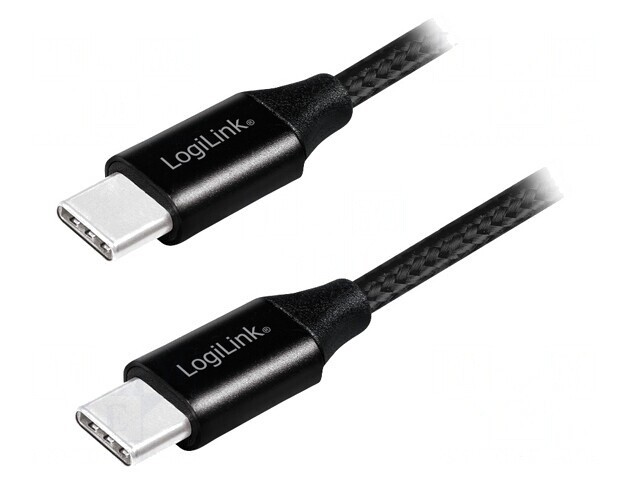 Cablu USB 2.0 USB C 0.3m Negru PVC