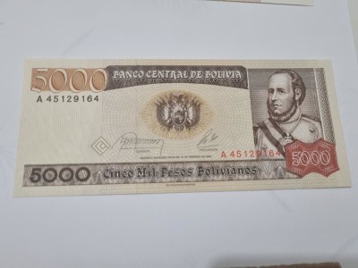 bancnota bolivia 5000 p 1984 serie a* foto