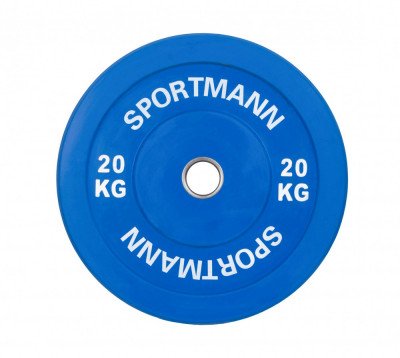 Greutate Cauciuc Bumper Plate SPORTMANN - 20 kg / 51 mm - Albastru FitLine Training foto