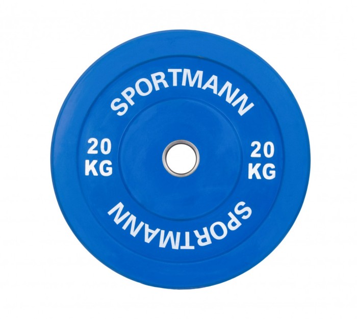 Greutate Cauciuc Bumper Plate SPORTMANN - 20 kg / 51 mm - Albastru FitLine Training