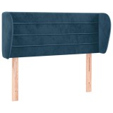 Cumpara ieftin Tablie pat cu aripioare albastru inchis 83x23x78/88 cm catifea