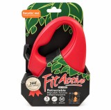 Lesă retractabilă FitActive pentru c&acirc;ini, bandă, 5 m, mărime M, p&acirc;nă la 25 kg