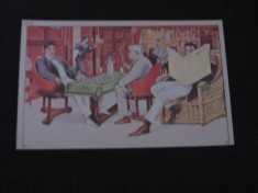 Carte Poștală - &amp;quot;Antwerp Dover-New York&amp;quot;, Salon de Lectură cu Ziare Belle &amp;Eacute;poque ,Modern foto