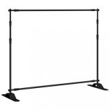 Cumpara ieftin Suport de fundal, negru, 254x243 cm, otel