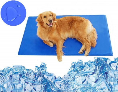 Covoraș cu gel de răcire pentru animale de companie 60x80 cm albastru foto