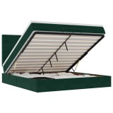 Cumpara ieftin Cadru de pat otoman cu saltele Verde inchis 200x200cm catifea