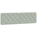 Cumpara ieftin Perna tablie de pat, gri deschis, 180 cm, catifea