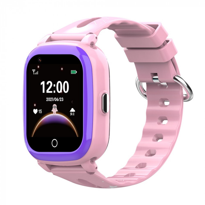 Ceas Smartwatch Pentru Copii Wonlex CT10 cu Functie telefon, Localizare GPS, Pedometru, Camera foto, Apel video, Roz