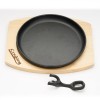 Platou Servire Heinner Fonta Pura 22 cm Rotund cu Maner Detasabil si Baza Lemn