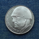 2k - 20 Lire 1928 Italia / Mussolini medalie placata cu argint 3,5 cm