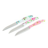 Kit cutit de bucatarie - 15 cm - model de flori - 3 bucati pachet