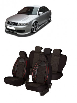 Set huse scaune compatibile Audi A4 B6 (2002-2008) Piele + Textil foto