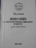 CULEGERE DE EXERCITII CU LOCUTIUNI PROPRII LIMBAJULUI STIINTIFIC (PENTRU STUDENTII STRAINI)-ILARIA AVRAMUT-228920