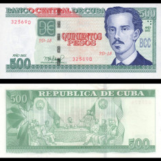 CUBA █ bancnota █ 500 Pesos █ 2021 █ P-131 █ UNC █