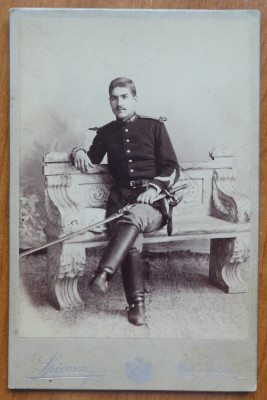 Fotografie pe carton , General Goe Odobescu , cu autograf ; Foto Spirescu foto