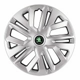 Set 4 Capace Roti 15 inchi (R15) Raven Gri, pentru Skoda Verde