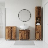 Cumpara ieftin Set de cabinet pentru baie cu 3 piese ALKMAAR Lemn vechi