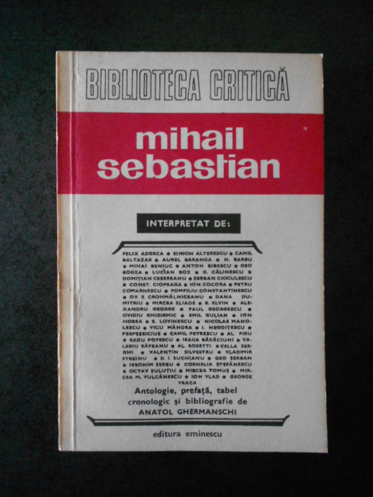 Biblioteca critica - Mihail Sebastian