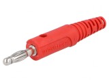 Mufă Banană 4mm 32A Roșie pentru Cablu 4mm
