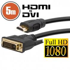 Cablu DVI-D / HDMI &bull; 5 mcu conectoare placate cu aur