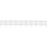 Cumpara ieftin Gard de grădină cu v&acirc;rf circular din oțel 1603,5x150 cm, negru