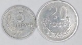 POLONIA Lot / 2buc - 5 + 20 GROSZY 1962
