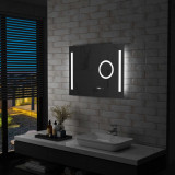 Oglinda cu LED de perete de baie, cu senzor tactil, 80 x 60 cm GartenMobel Dekor, vidaXL