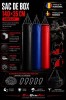 Sac de box umplut 140x35 cm din Polyplan, Negru/Rosu/Albastru, Umplutura Textila + Nisip