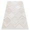 Covor ECO SISAL MOROC 22314 romburi, zigzag, boho franjuri - structural bej / cremă, 136x190 cm