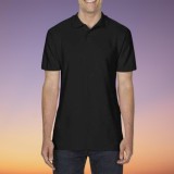Tricou Polo Barbati Bumbac Pique Slim Fit Negru Maneca Scurta 170-199 g/m&sup2;