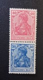 Germania / Imperiul German 1902&ndash;1919 Pereche Verticală "Germania - Deutsches Reich" (40 Pf Roșu-Carmine &amp; 30 Pf Albastru) MNH / Neștampilat - CKL2