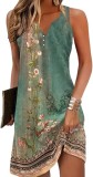 Cumpara ieftin Rochie mini de vara Chvity, fara maneci, model floral, XXL - OUTLET
