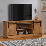 Cumpara ieftin Dulap TV HALDEN 2 uși glisante 150x40x60 cm lemn masiv