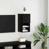 vidaXL Sistem de TV montat pe perete Stejar Negru 30,5 x 30 x 60 cm 882946