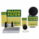 Pachet Revizie Filtre Aer + Polen + Ulei + Combustibil Mann Filter Audi Q5 8R 2008&rarr; 3.0 TDI, Mann-Filter