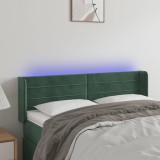 Gossi tablie de pat cu led, verde inchis, 147x16x78/88 cm, catifea