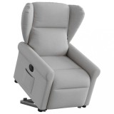 VidaXL Scaun reclinabil electric, țesătură gri nor