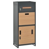 Cutie pentru colete și scrisori cu jardinieră integrată, 50x37x118,5 cm, Gri+Culoare naturală