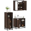 Gossi set mobilier de baie, 3 piese, stejar maro, lemn prelucrat