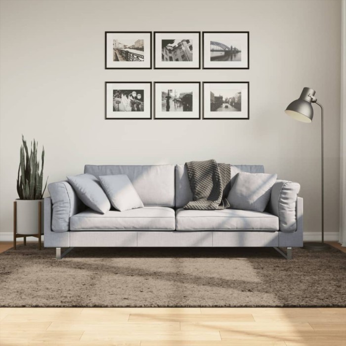 vidaXL Covor ISTAN, cu fire &icirc;nalte, aspect lucios, gri, 160x230 cm