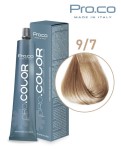 Vopsea de par profesionala PRO.COLOR 100 ml - Pro.Co - 9/7 BLOND SUPER DESCHIS BEJ