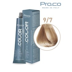 Vopsea de par profesionala PRO.COLOR 100 ml - Pro.Co - 9/7 BLOND SUPER DESCHIS BEJ