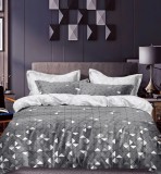 Cumpara ieftin Lenjerie Pat Silver Church Fx014, Bumbac, 4 Piese, Fara Elastic, Gri