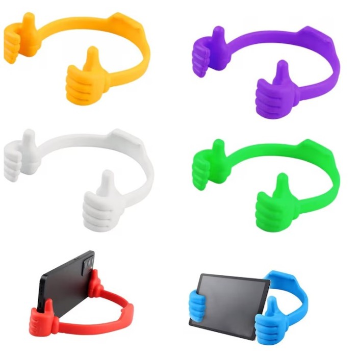 Set 6 suporturi pentru telefoane, 9.4 x 11.4 x 4.2 cm, silicon, TPU, multicolor