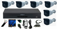 Sistem supraveghere 6 camere Rovision 5MP Starlight Full Color 40m , Dvr Dahua 8 canale SafetyGuard Surveillance foto