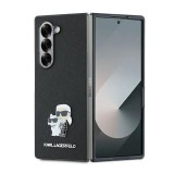 Husa originala Samsung Galaxy Z Fold6 Karl Lagerfeld Saffiano, Karl&amp;Choupette Metal Pin, negru, KLHCZFD6SAPKCNPK