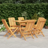 VidaXL Set mobilier de grădină, 7 piese, lemn masiv de tec