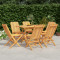 vidaXL Set mobilier de grădină, 7 piese, lemn masiv de tec 3155004
